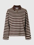 Selected STRIPED  LONG-SLEEVED POLO, Coffee Bean, highres - 16097146_CoffeeBean_1210851_001.jpg