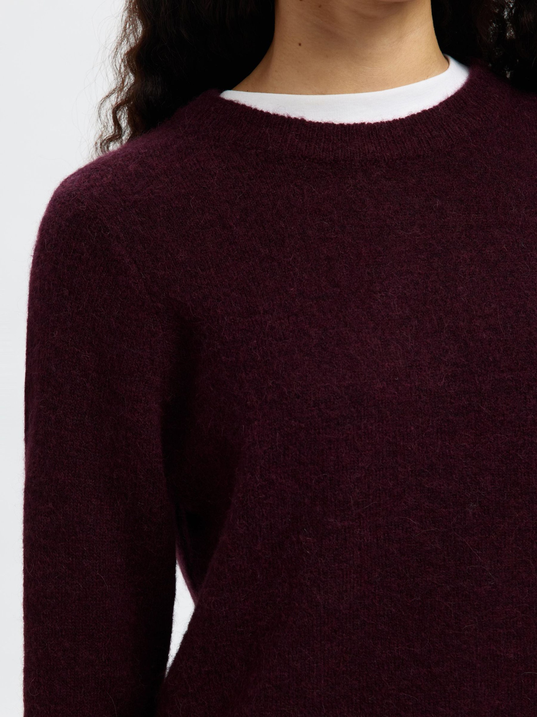 WOOL BLEND RUFFLED SLEEVE PULLOVER, Fig, highres