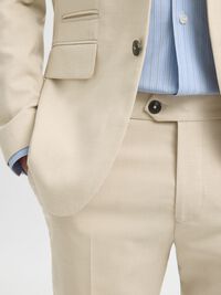 WOVEN WOOL BLEND TROUSERS, Egret, highres