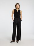 Selected SLEEVELESS V-NECK TOP, Black, highres - 16096372_Black_005.jpg