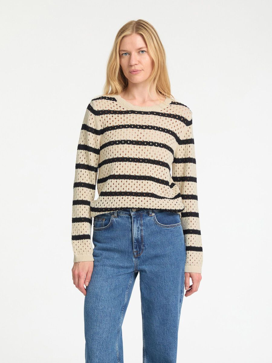 Selected GESTREIFTER STRICKPULLOVER, Birch, highres - 16097794_Birch_1185037_003.jpg