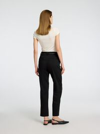 CROPPED TAPERED HOSE, Black, highres