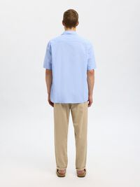 LIN MÉLANGÉ CHEMISE À MANCHES COURTES, Cashmere Blue, highres