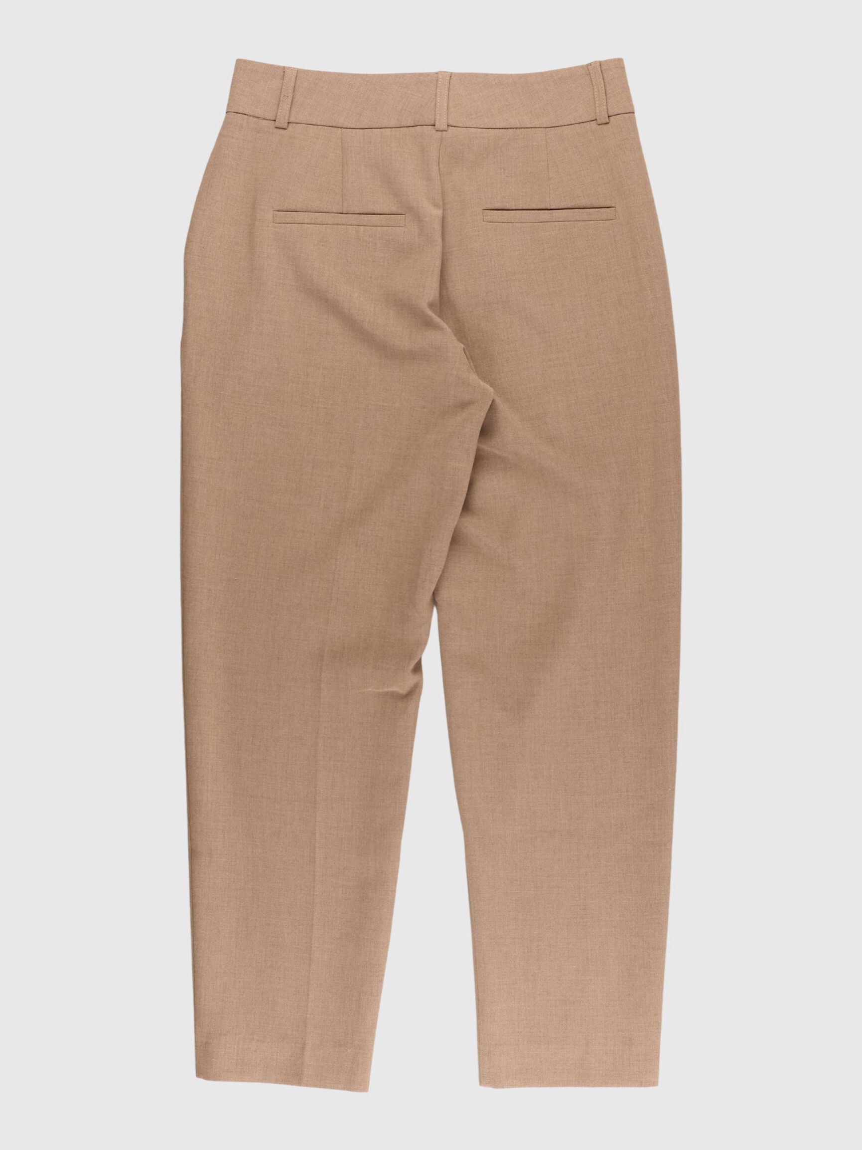 VISCOSE BLEND CROPPED TROUSERS, Camel, highres