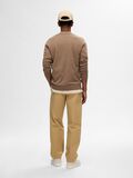 Selected KNITTED LONG-SLEEVED POLO, Teak, highres - 16094271_Teak_1113639_004.jpg