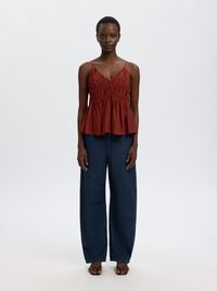 BOMULLSBLANDING LOOSE FIT JEANS, Dark Blue Denim, highres