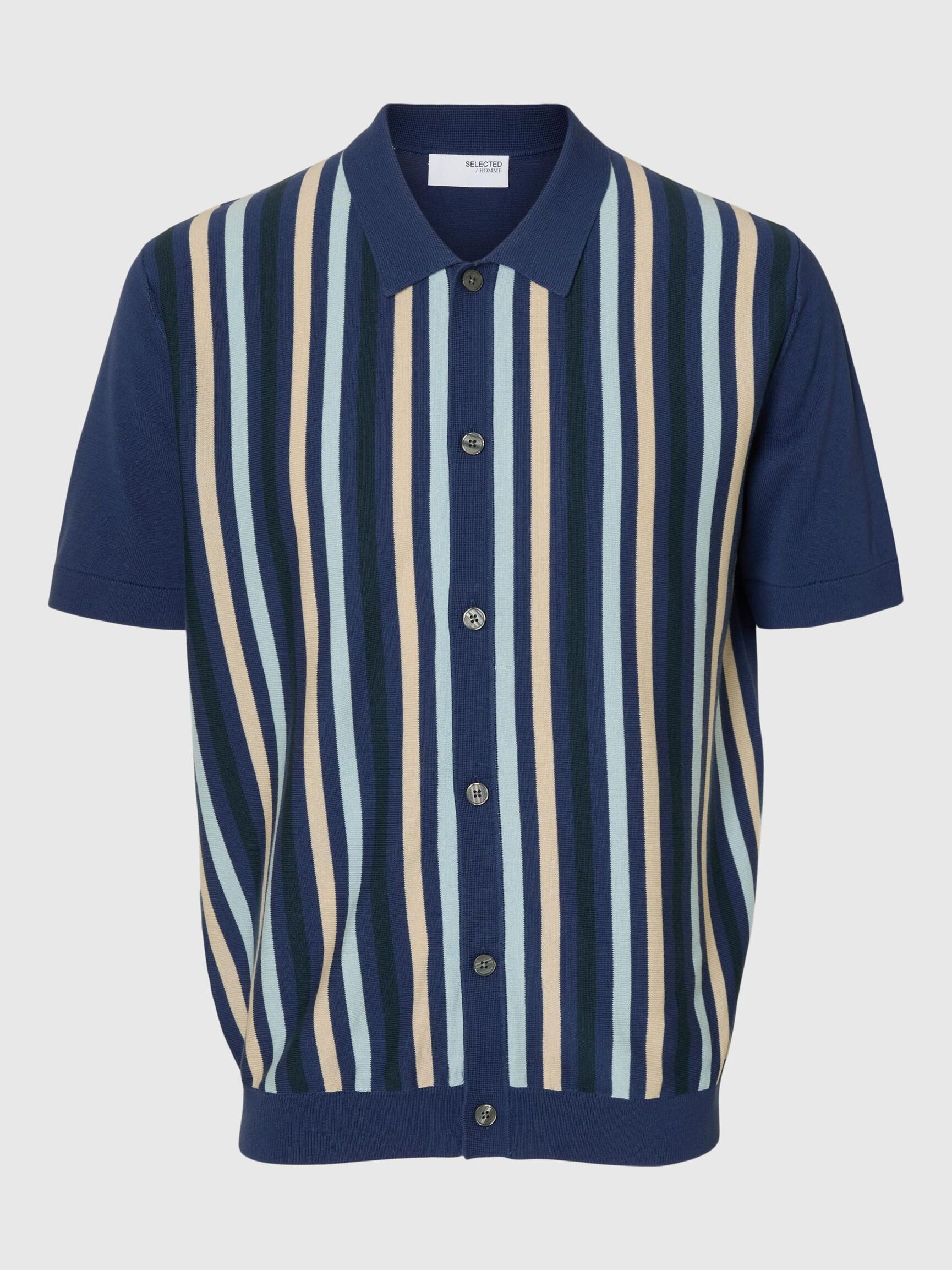 REGULAR FIT GEBREID POLO, Oceana, highres
