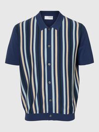 REGULAR FIT GEBREID POLO, Oceana, highres