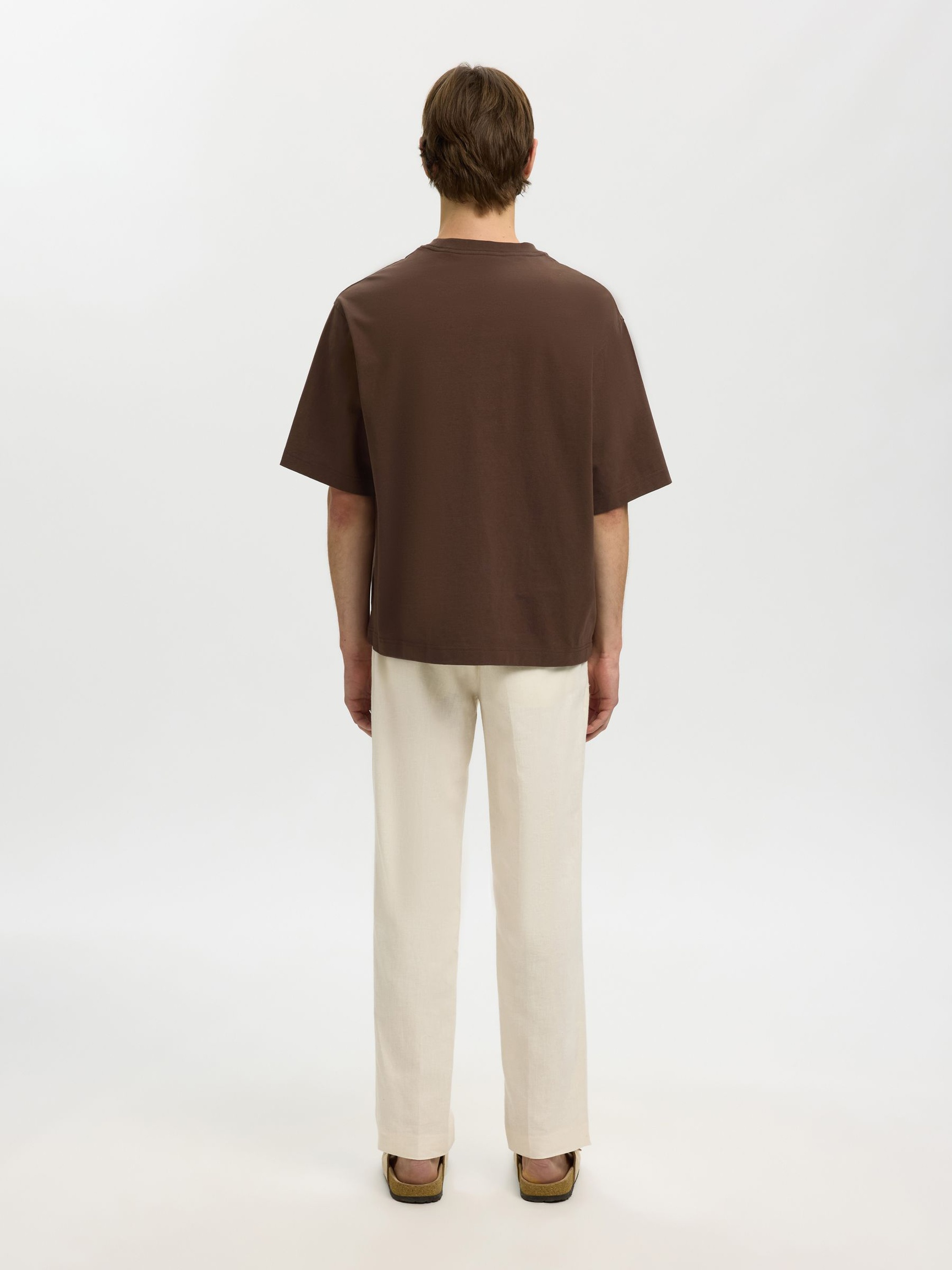 PRINTED COTTON T-SHIRT, Bracken, highres