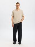 Selected SHORT SLEEVED KNITTED POLO SHIRT, Oatmeal, highres - 16096197_Oatmeal_005.jpg