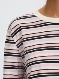 GESTREEPT T-SHIRT MET LANGE MOUWEN, Winsome Orchid, highres