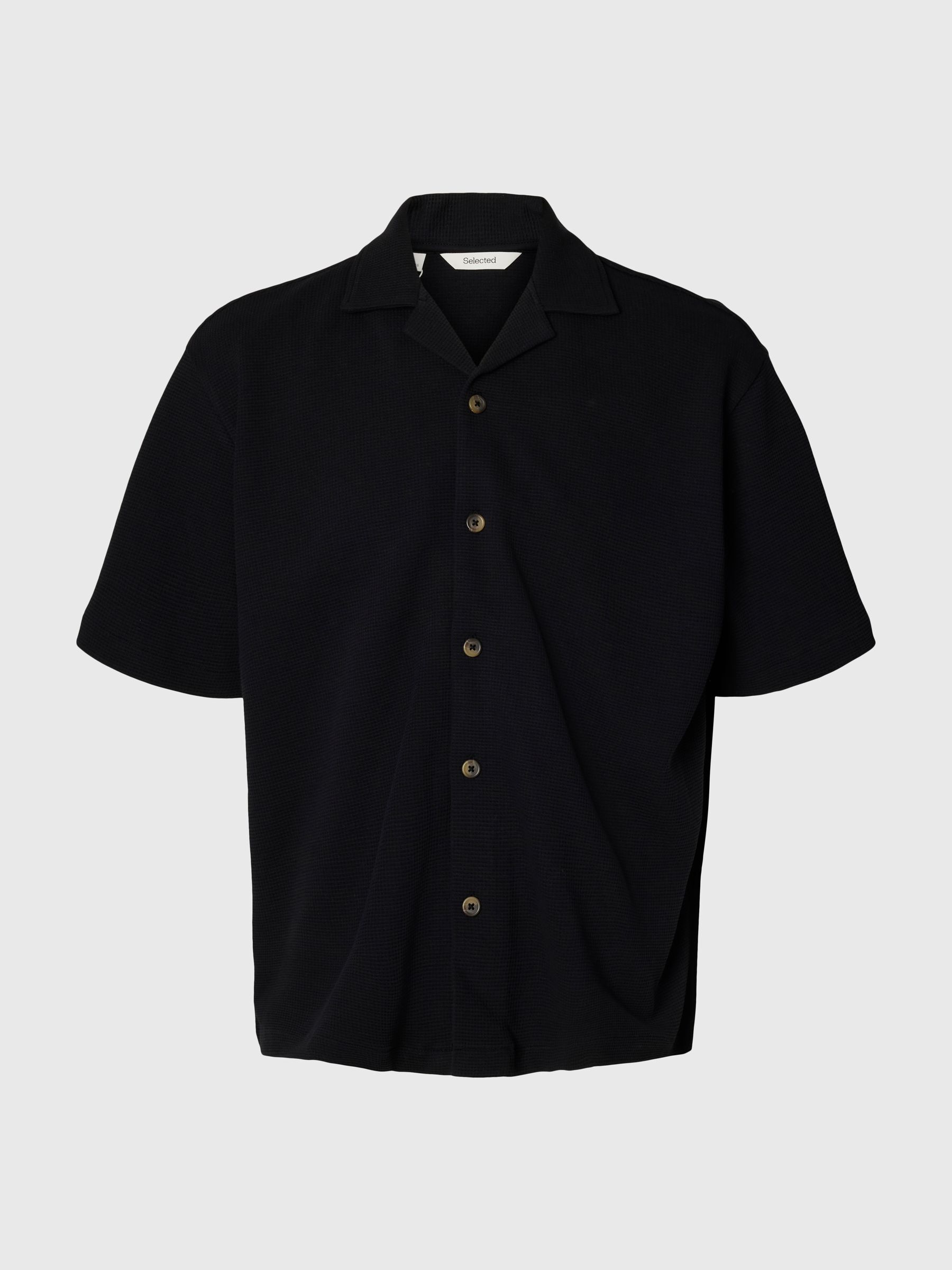 AVSLAPPNAD PASSFORM ÖVERSKJORTA, Black, highres