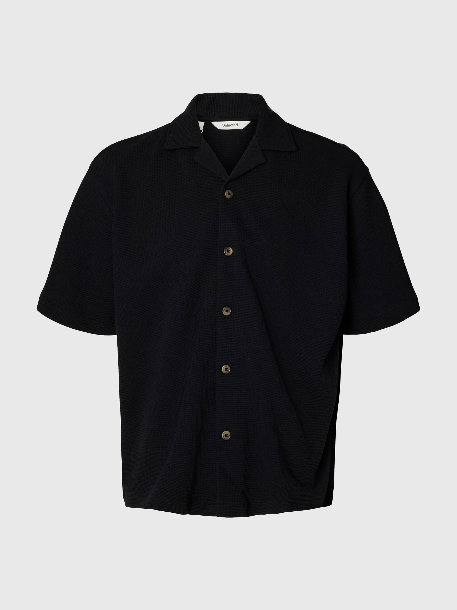 AVSLAPPNAD PASSFORM ÖVERSKJORTA, Black, highres