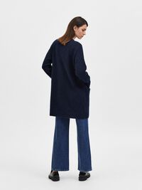 LONG KNITTED CARDIGAN, Dark Sapphire, highres