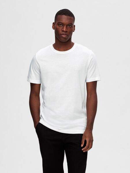 Selected 3-PACK COTTON T-SHIRT, Bright White, highres - 16094134_BrightWhite_003.jpg