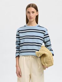 BOXY FIT LONGSLEEVE, Cashmere Blue, highres