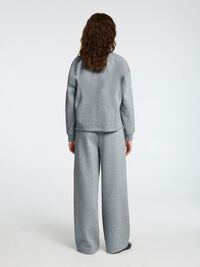 HIGH NECK ZIPPED SWEATSHIRT, Light Grey Melange, highres