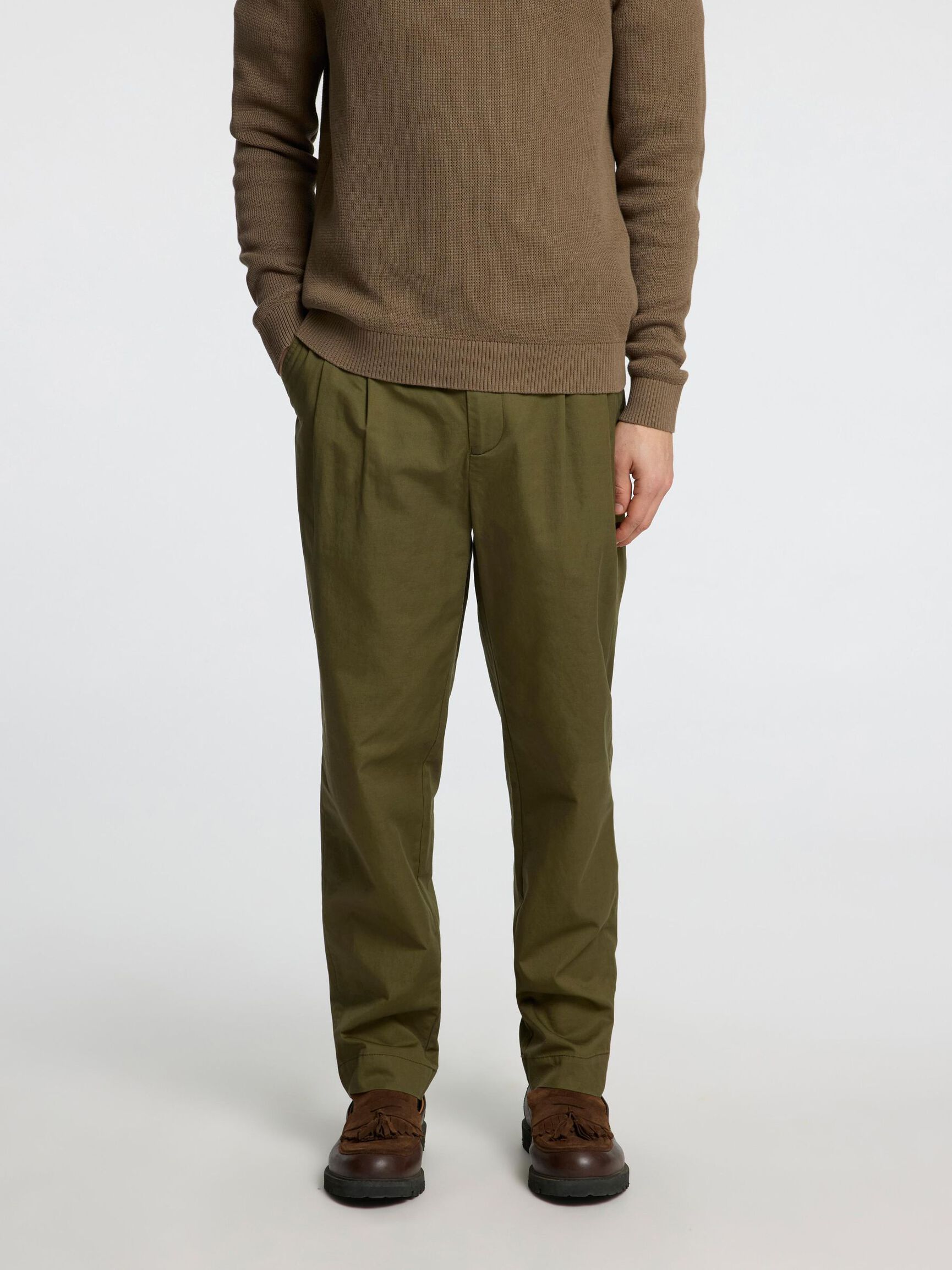 RELAXED FIT CROPPED BUKSER, Kalamata, highres