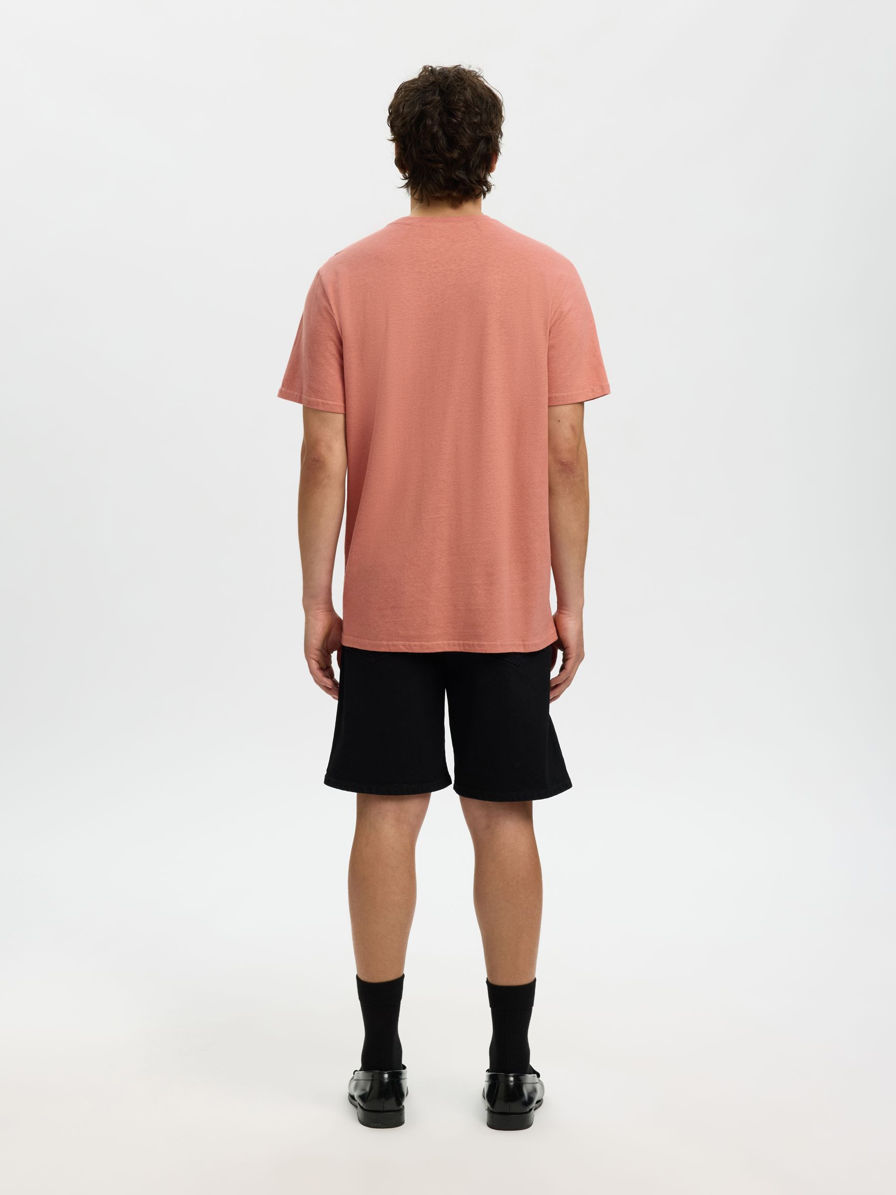 LINEN BLEND  T-SHIRT, Rose Dawn, highres