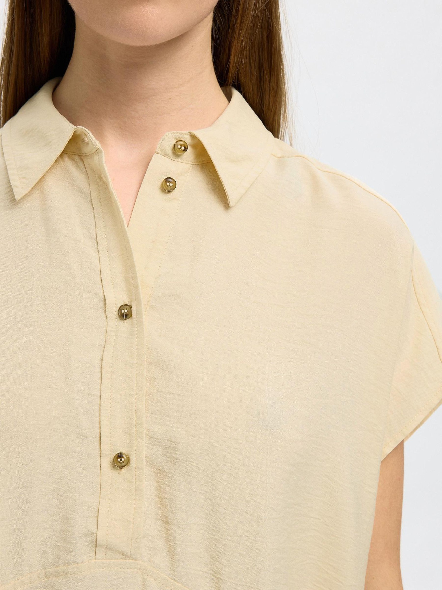 LONGITUD MINI VESTIDO CAMISERO, Birch, highres
