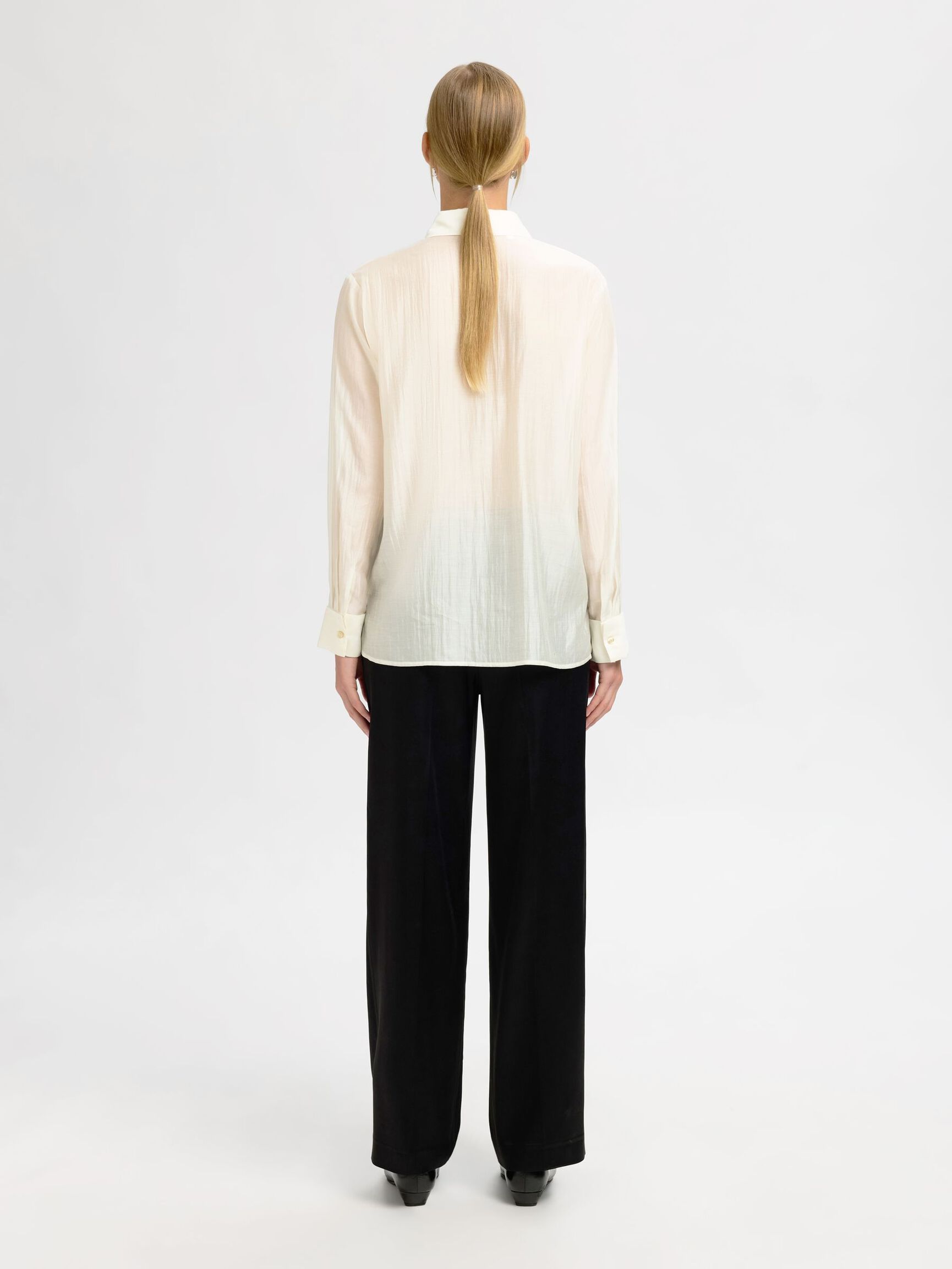 RELAXED FIT TUXEDO SHIRT, Angora, highres