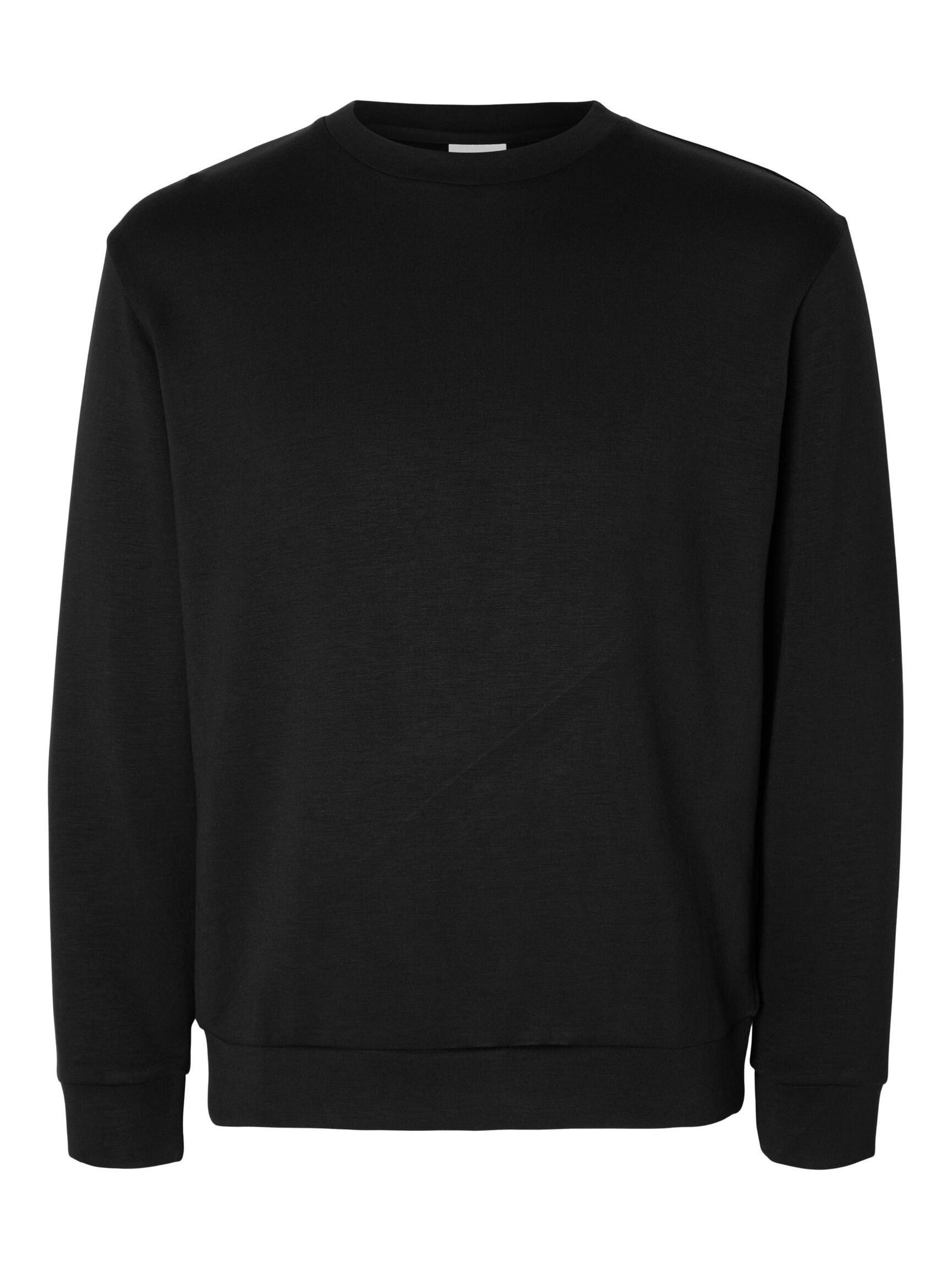 VISCOSE BLEND SWEATSHIRT, Black, highres
