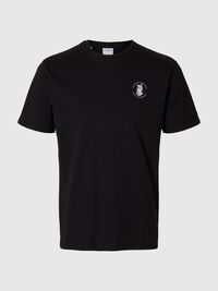 REGULAR FIT PRINT T-SHIRT, Black, highres