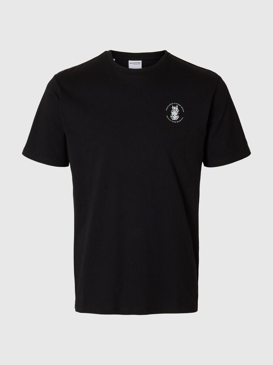 Selected REGULAR FIT PRINTED T-SHIRT, Black, highres - 16099318_Black_1221895_001.jpg