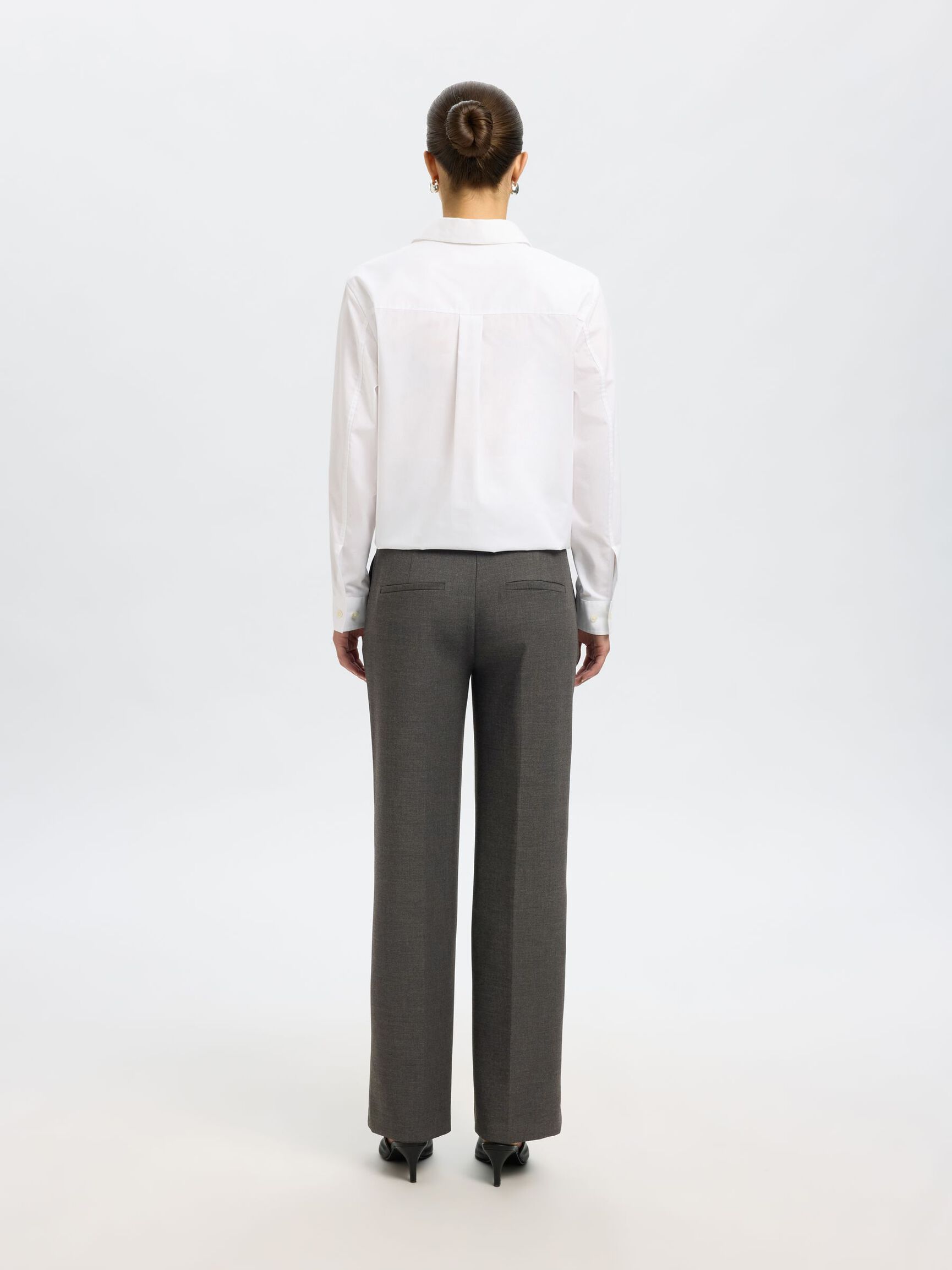 VISCOSEMIX WIDE LEG BROEK, Dark Grey Melange, highres