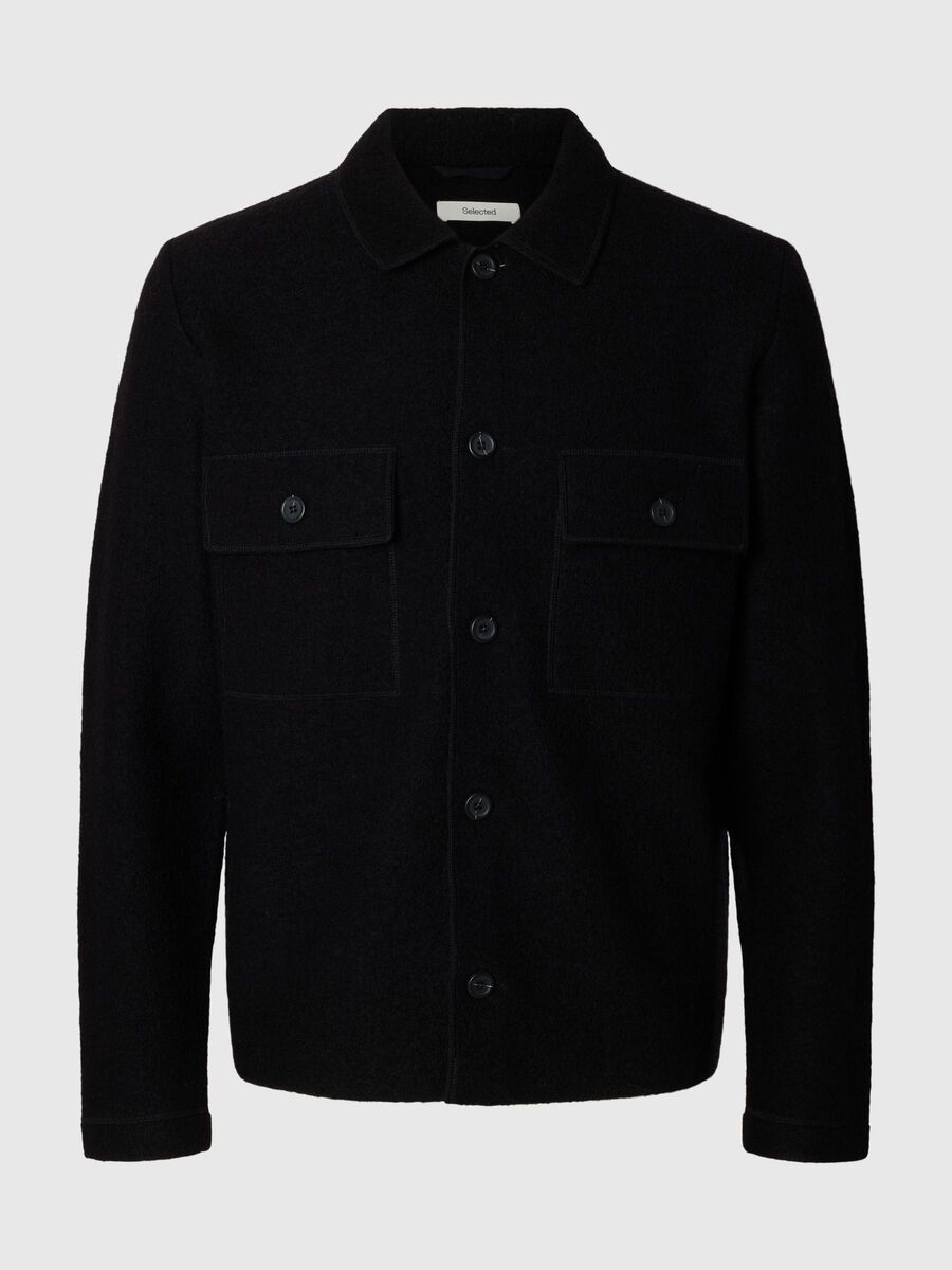 Product tile image - 100% WOOL CARDIGAN, Black | 16098580_Black