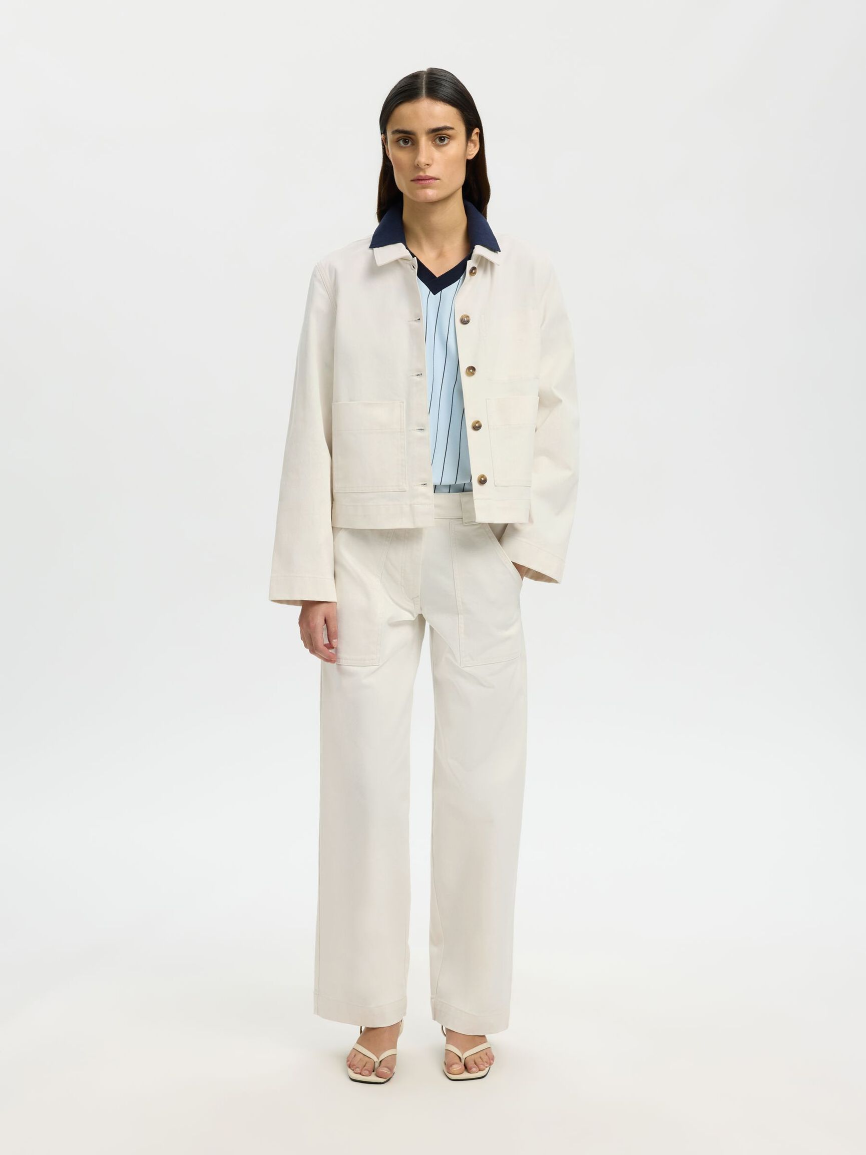 RELAXED FIT  JACKET, Egret, highres