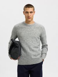 LANGE MOUWEN TRUI, Light Grey Melange, highres