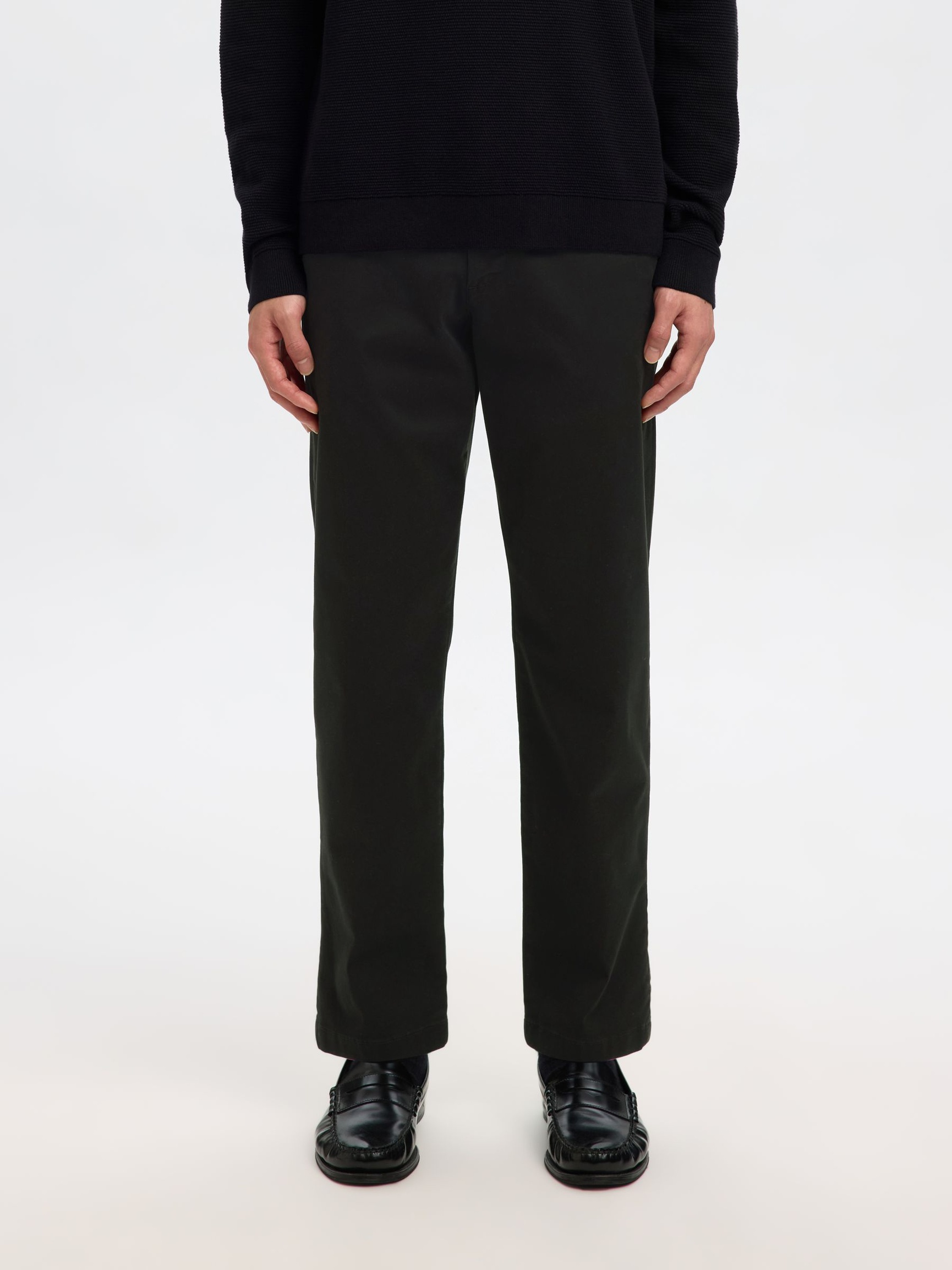 196 STRAIGHT FLEX CHINOS, Black, highres
