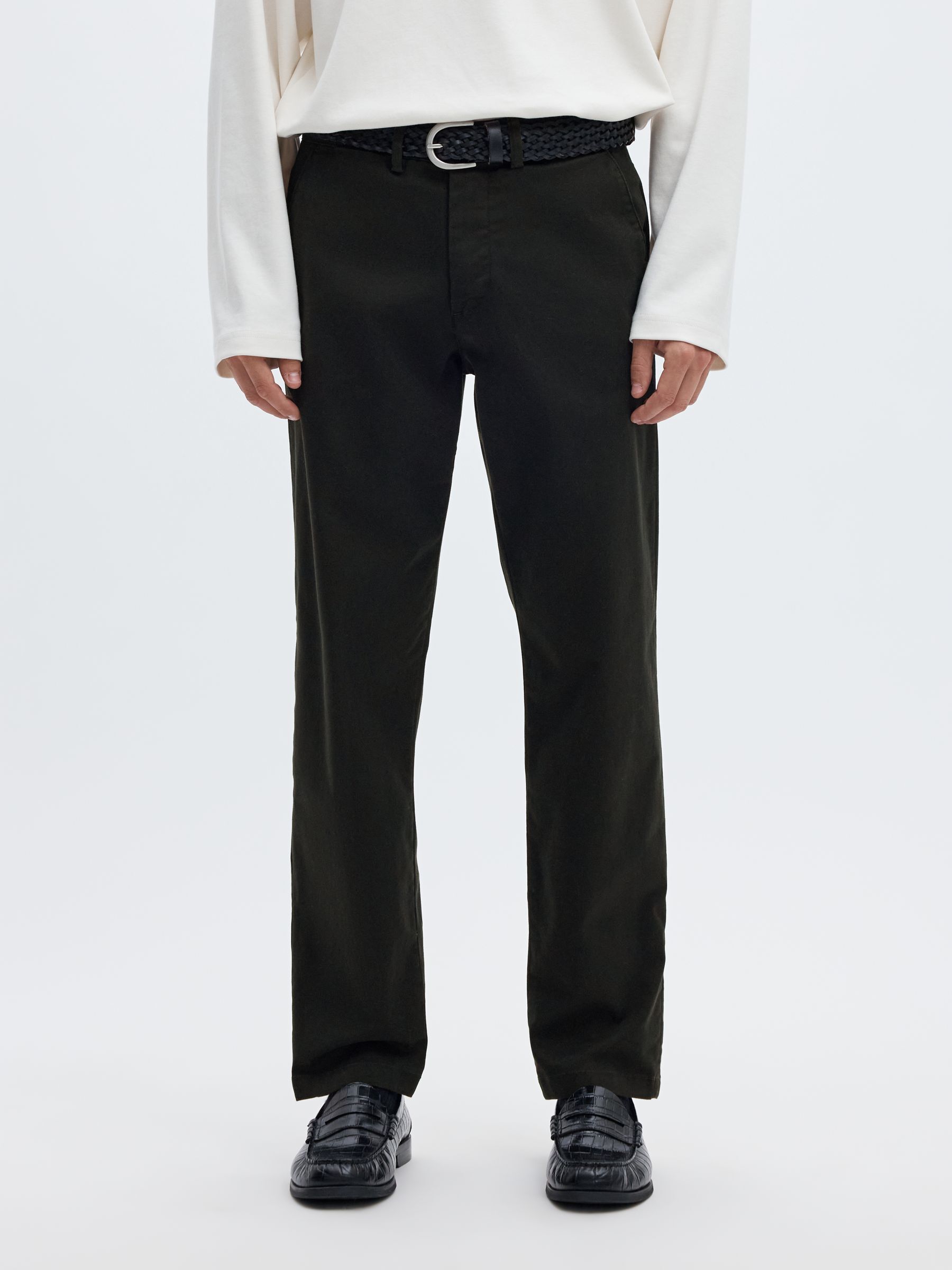 196 STRAIGHT FLEX CHINOS | Black | Selected