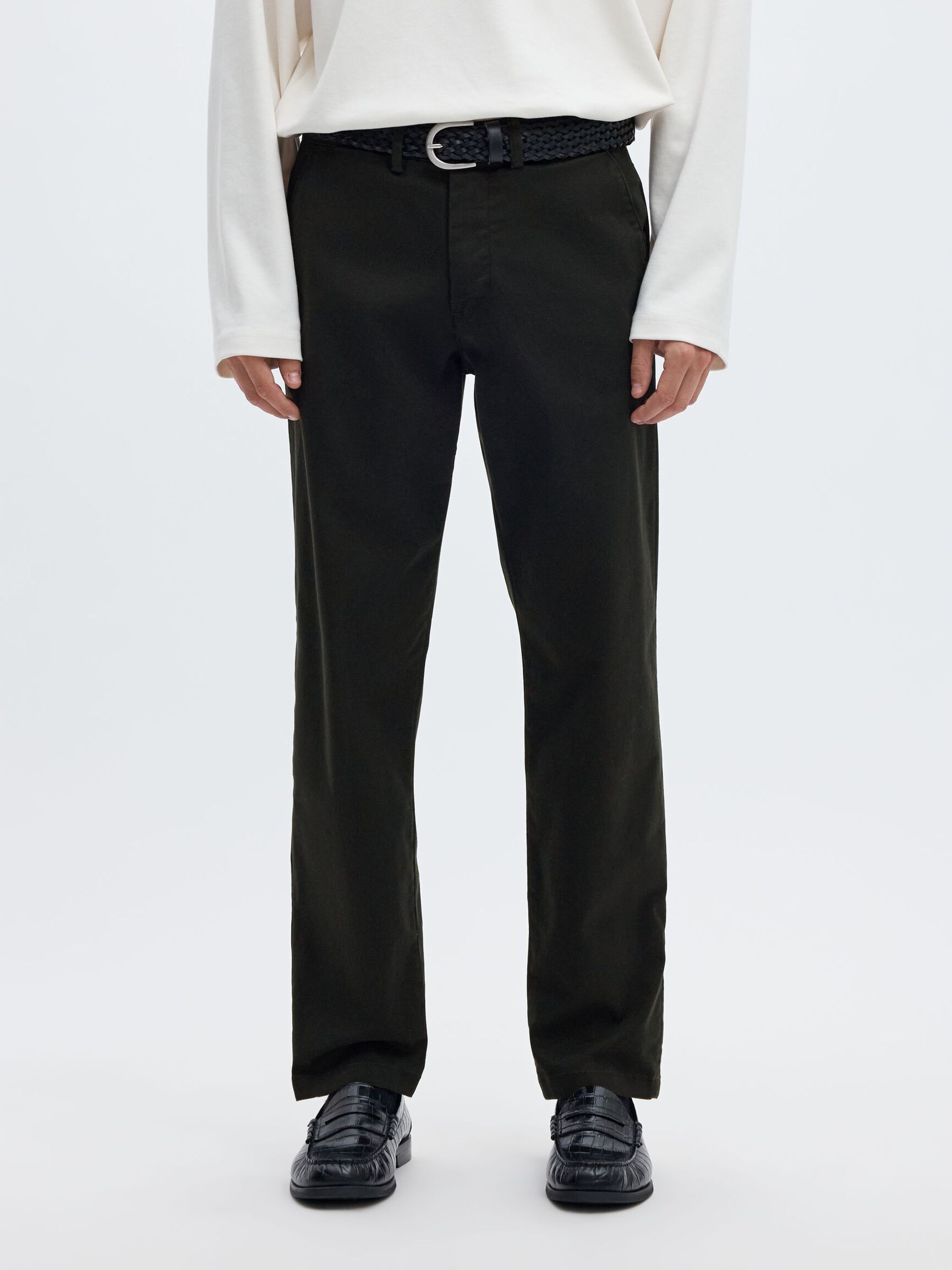196 STRAIGHT FLEX CHINO, Black, highres