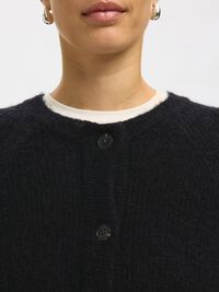 LONG-SLEEVED CARDIGAN, Black, highres