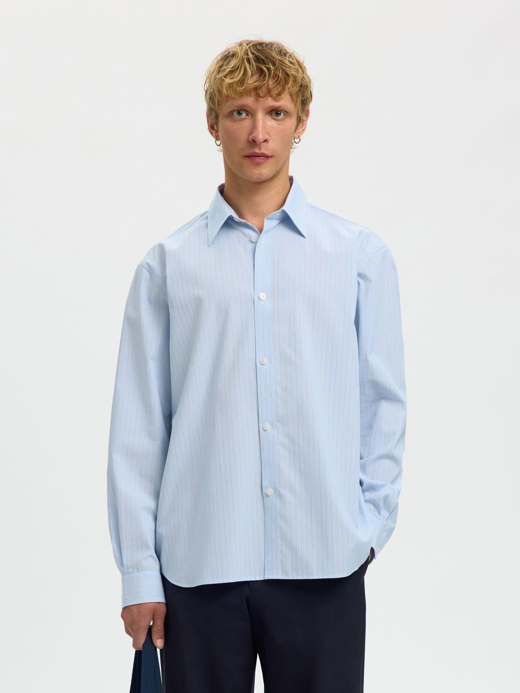 RELAXED FIT LANGARMHEMD, Della Robbia Blue, highres