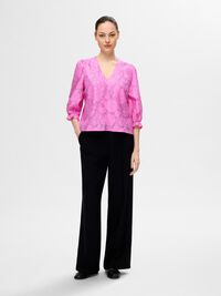 BLOMSTERPRINTET BLUSE, Phlox Pink, highres