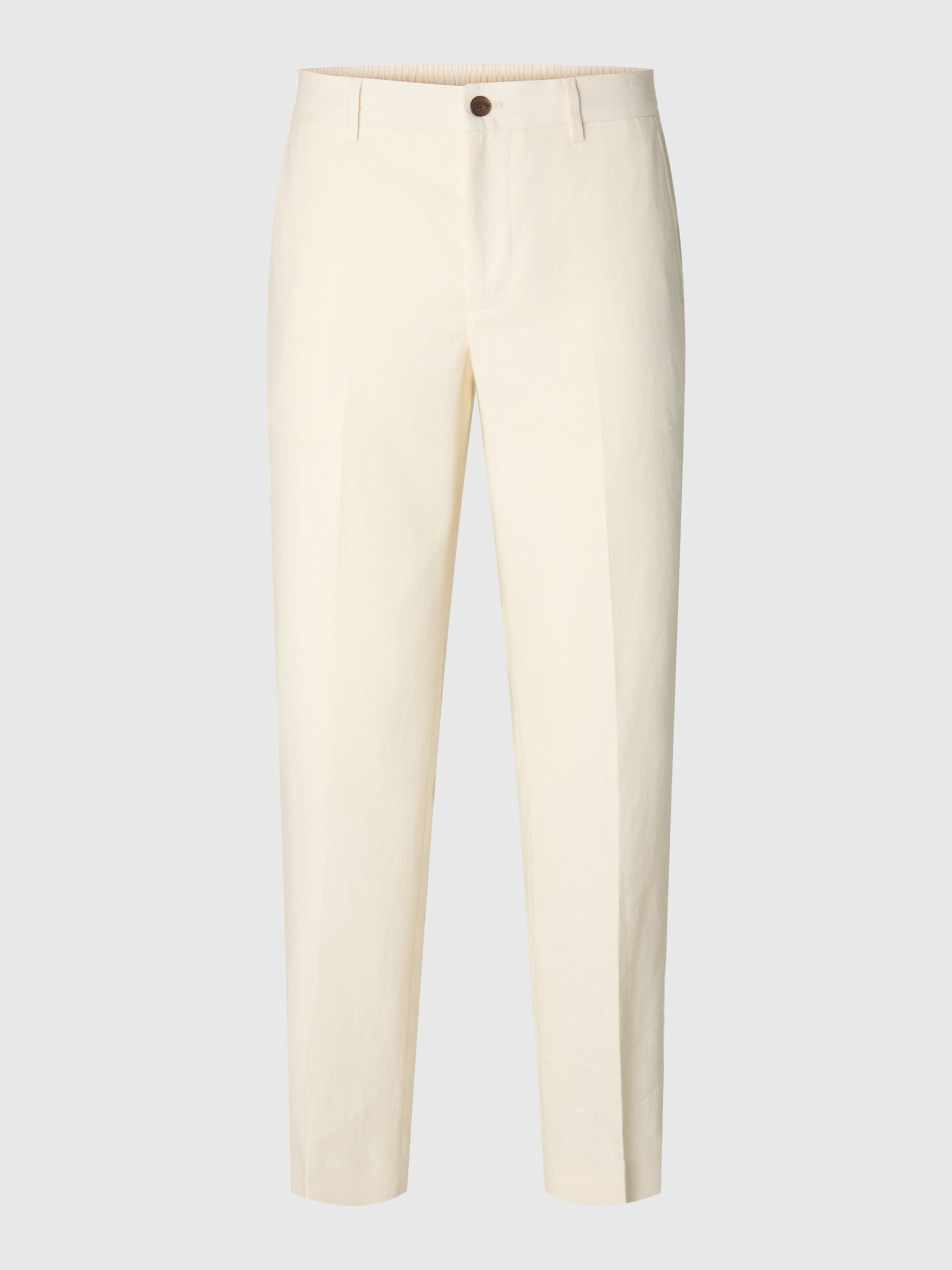 LINEN BLEND SUIT TROUSERS, Egret, highres
