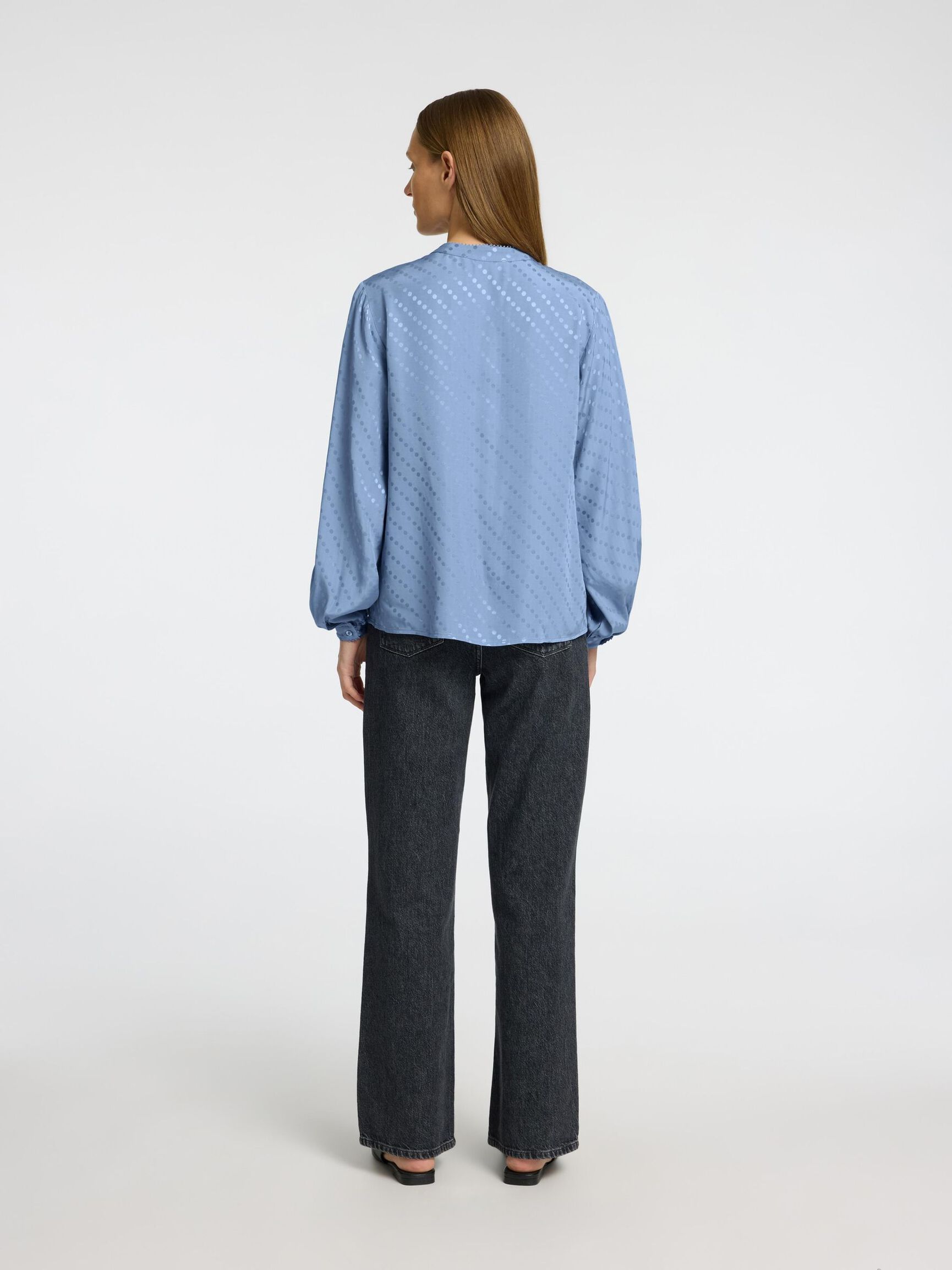 VISCOSEMIX SHIRT MET LANGE MOUWEN, Endless Sky, highres