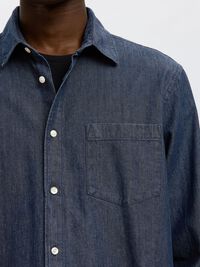 REGULAR FIT  DENIM SHIRT, Dark Blue Denim, highres