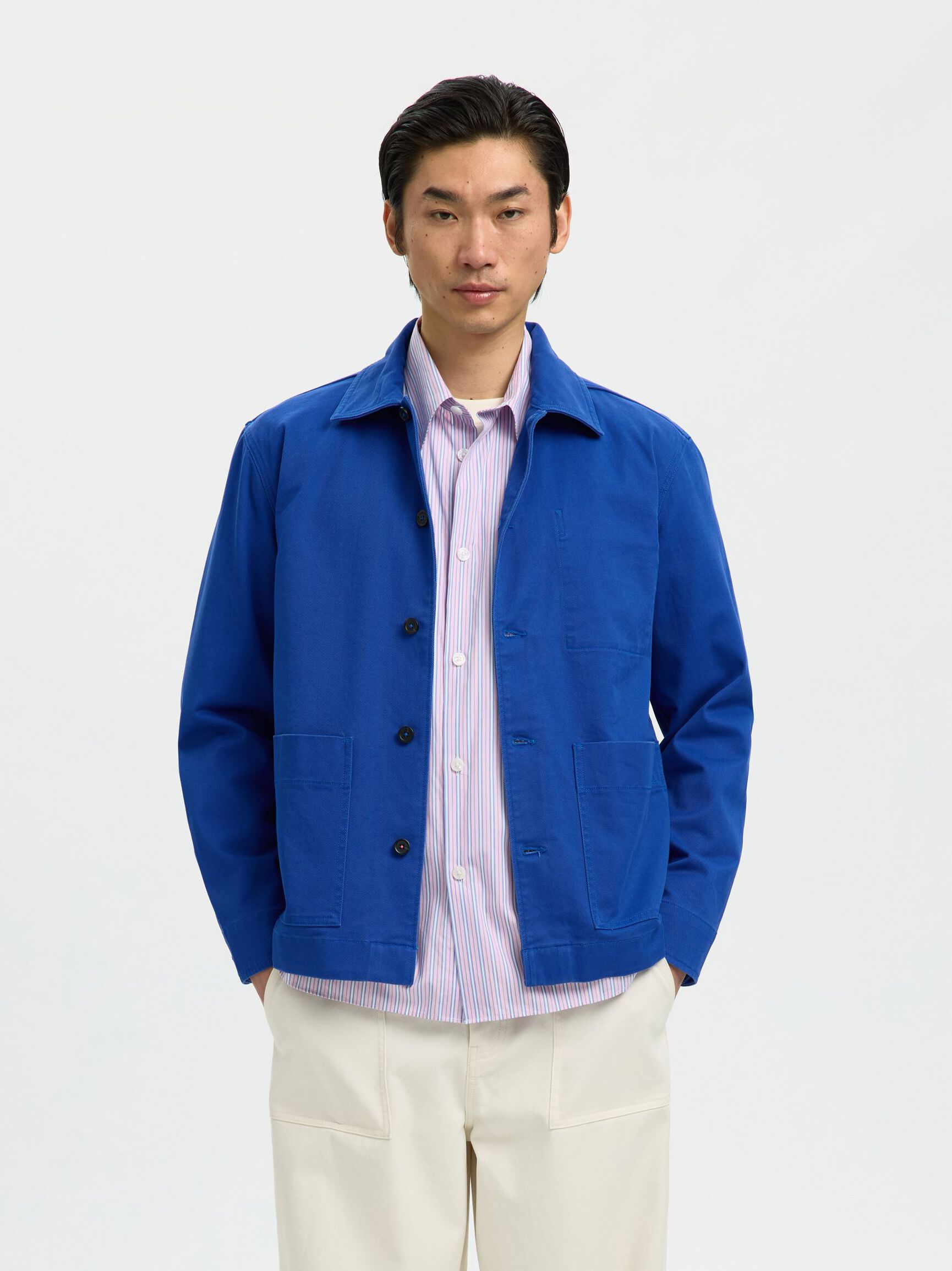 REGULAR FIT OVERSHIRT, Mazarine Blue, highres