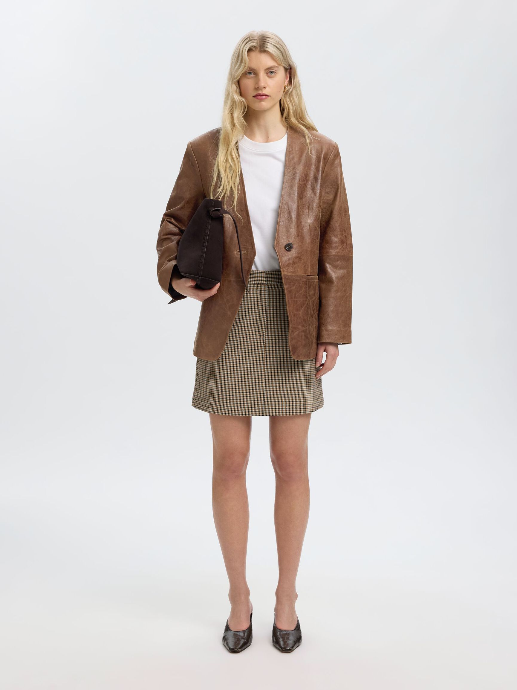 OVERSIZED LEATHER JACKET, Delicioso, highres