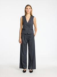 LAINE MÉLANGÉE PANTALON DE COSTUME, Steel Gray, highres