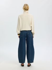 HIGH WAIST BARREL FIT JEANS, Medium Blue Denim, highres