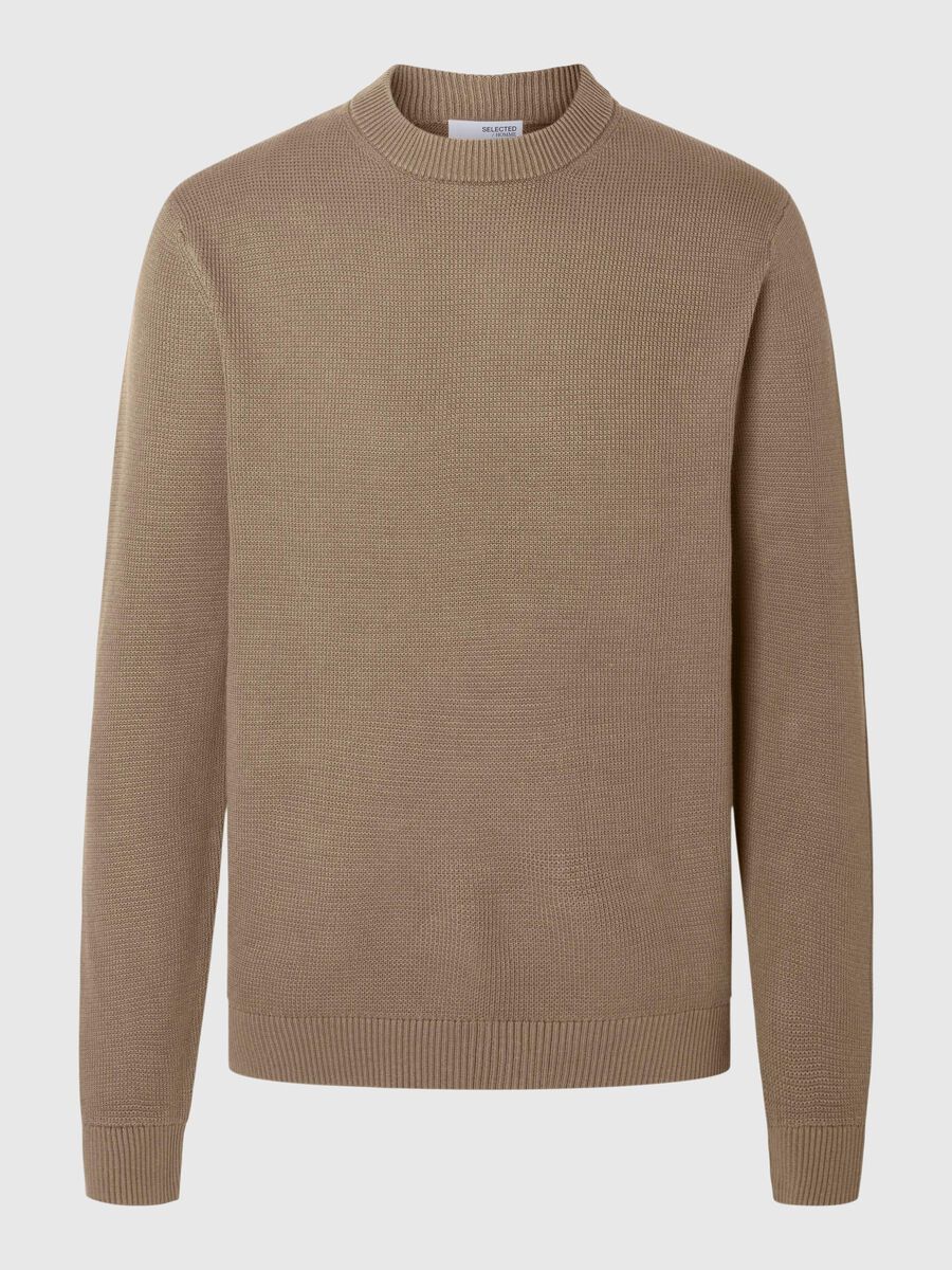 Selected RONDE HALS SWEATER, Morel, highres - 16092599_Morel_001.jpg