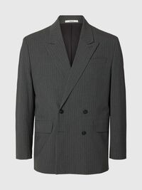 RELAXED FIT BLAZER À DOUBLE BOUTONNAGE, Grey, highres