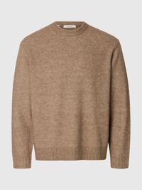 COUPE DÉCONTRACTÉE PULL EN MAILLE, Walnut, highres