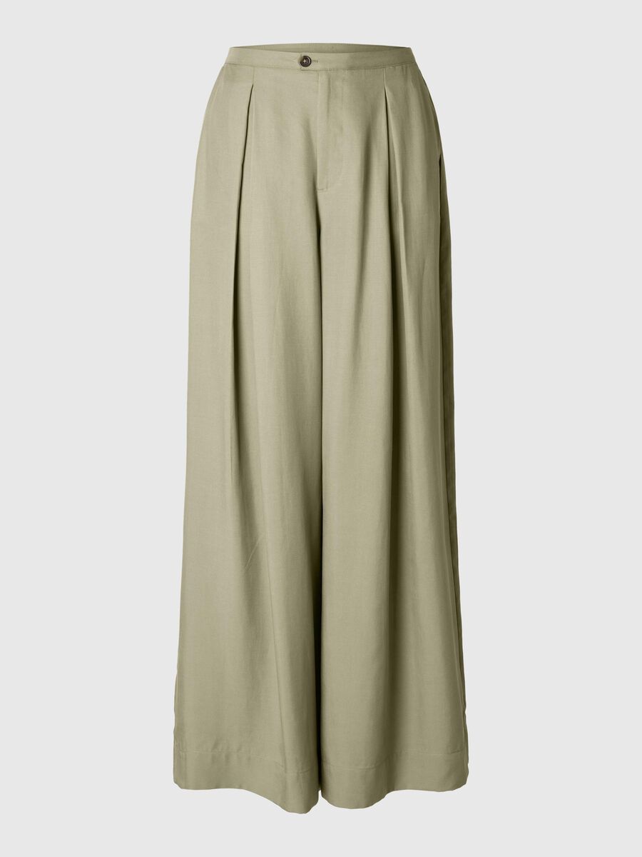 Selected MID WAIST HOSE MIT WEITEM BEIN, Vetiver, highres - 16096915_Vetiver_001.jpg