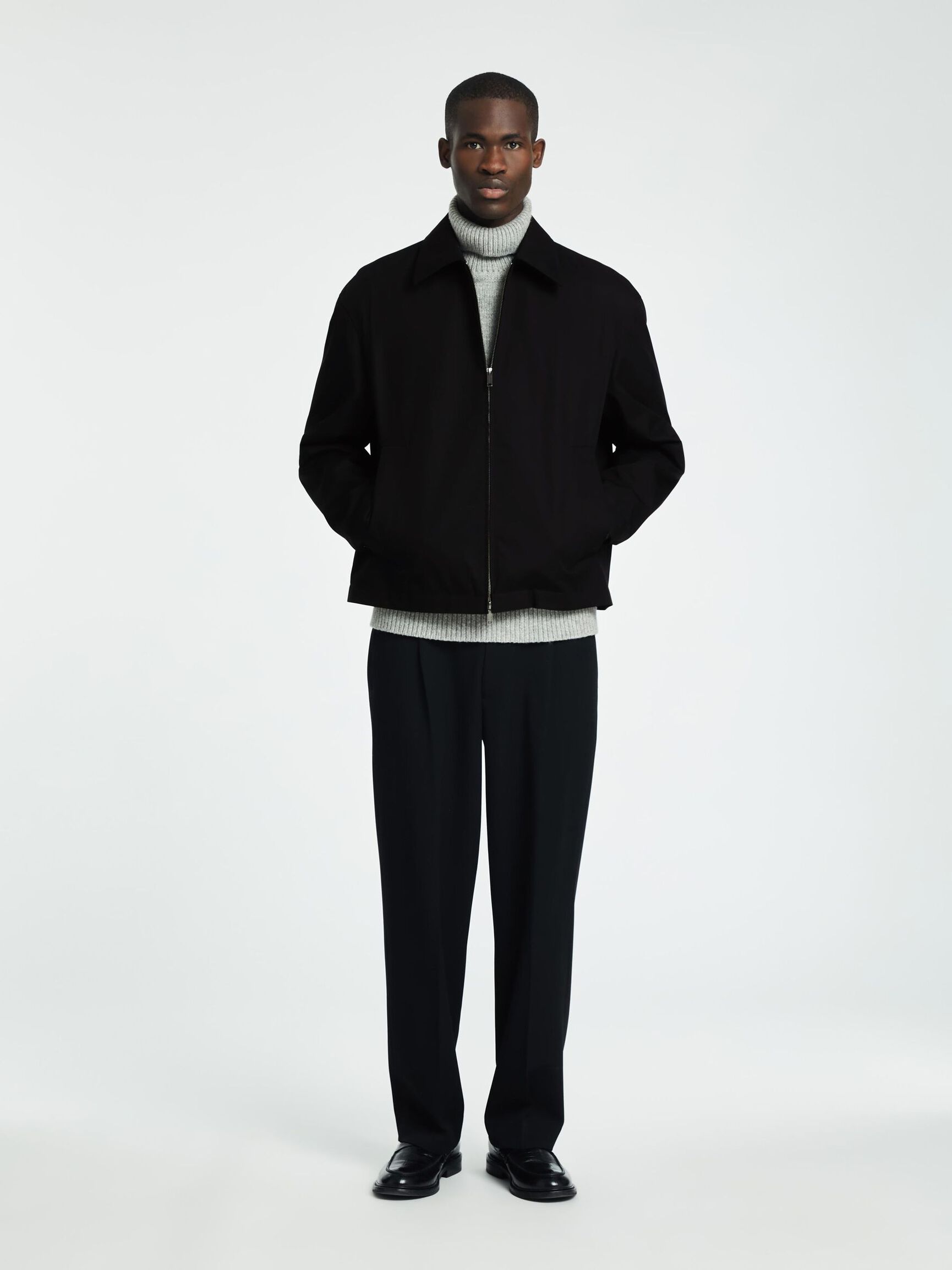 WATER REPELLENT SHORT JACKET, Black, highres
